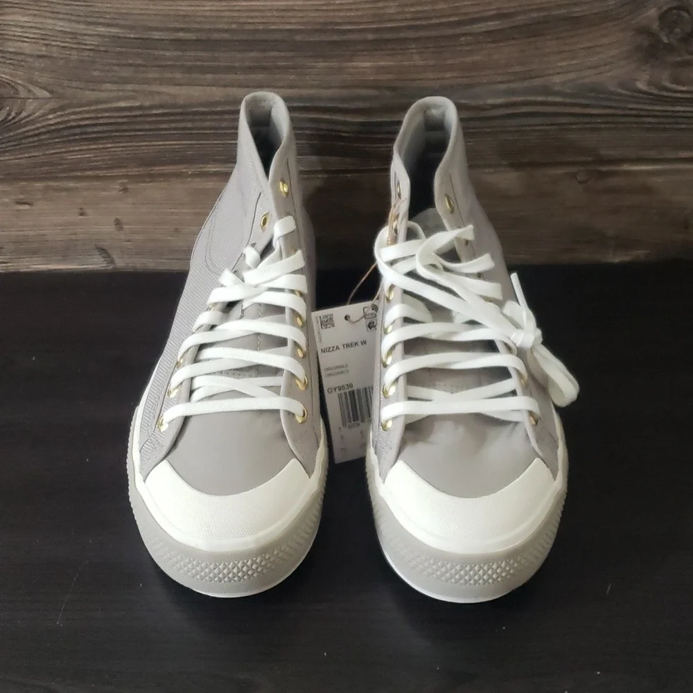 New‎ Adidas Nizza Trek Womens Shoes Size 7.5 Platforms High Tops Neutral Scandi